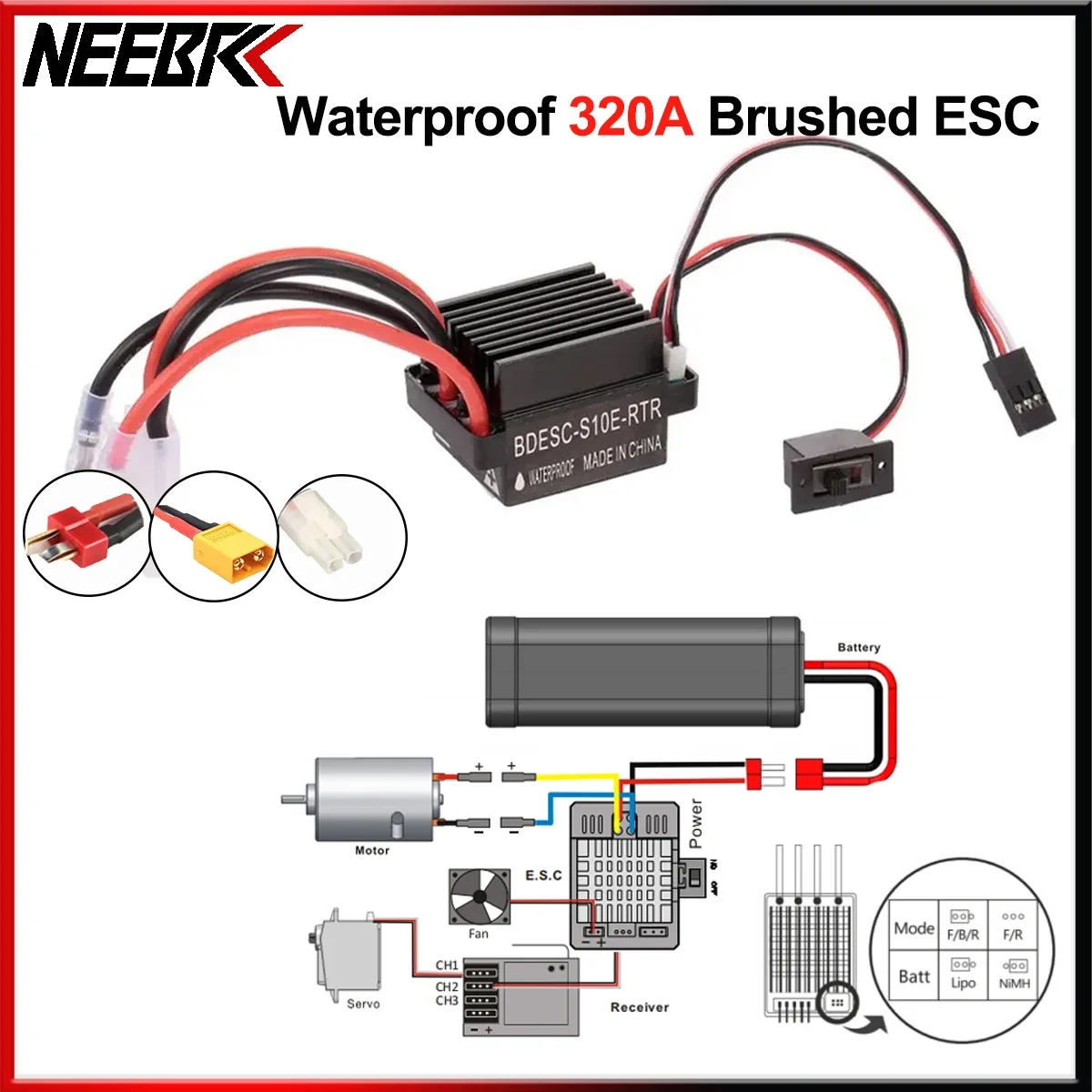 NEEBRC 320A Brushed ESC Electr - Electric Jet Board Motor 评论和价格