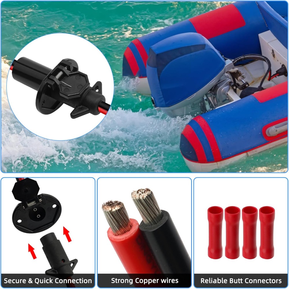 Trolling Motor Plug 12v/8 Gaug - Electric Jet Board Motor 评论和价格