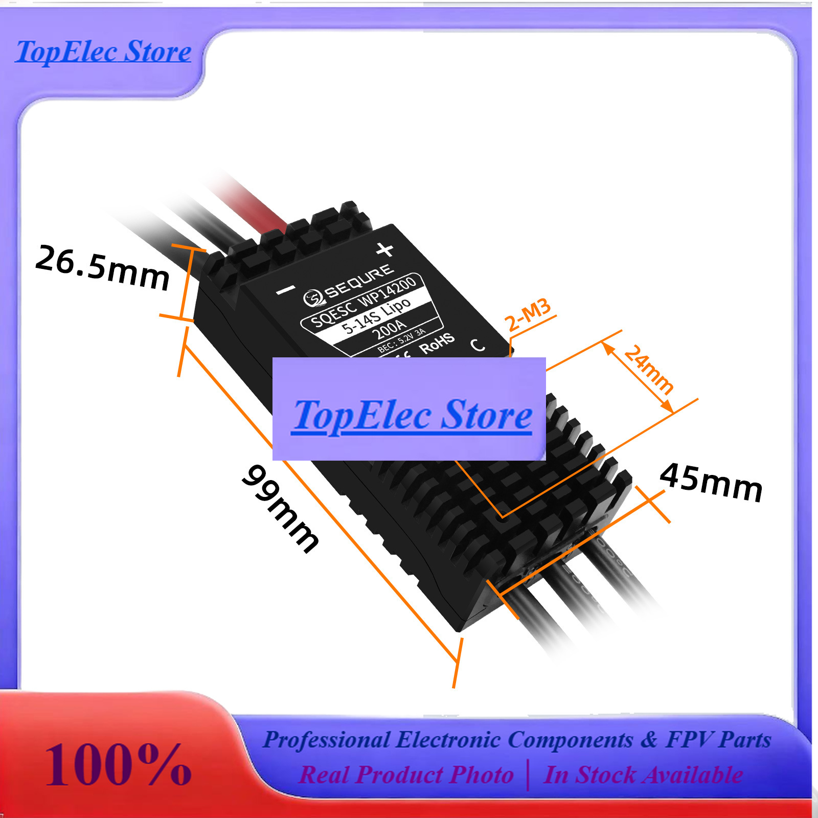 TopESSEQURE WP14200 IP68 Water - Efoil Esc 200A Waterproof 评论和价格